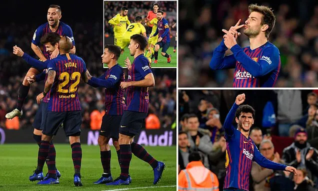 Barcelona - Villarreal 2-0: Pique, Alena lập công, Barca tạm đòi lại ngôi đầu
