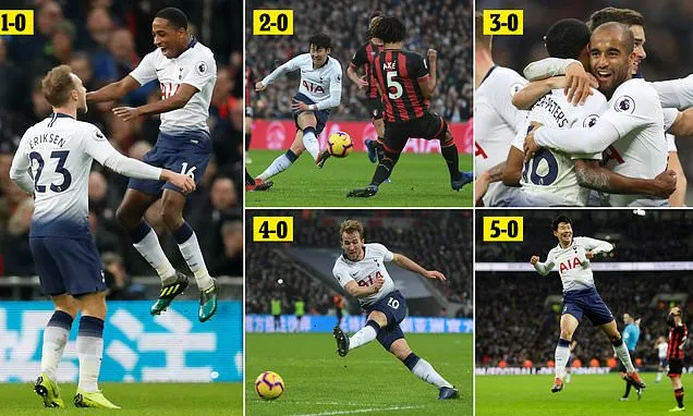 Tottenham - Bournemouth 5-0: Erikssen, Son Heung-Min, Lucas Moura, Harry Kane giành ngôi nhì bảng