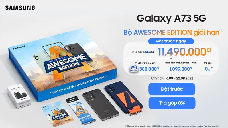 Bộ Galaxy A73 5G Awesome Edition giới hạn chinh phục tín đồ gaming
