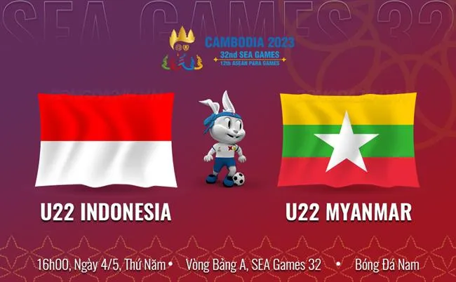 U22 INDONESIA - U22 MYANMAR | Bảng A bóng đá nam SEA Games 32
