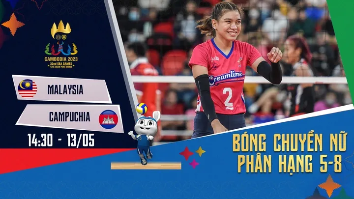 🔴 TRỰC TIẾP SEA Games, phân hạng 5-8 bóng chuyền nữ: MALAYSIA vs CAMPUCHIA