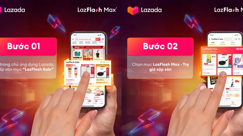 Người tiêu dùng có thể tìm thấy các sản phẩm LazFlash Max ngay trong trang LazFlash Sale trên trang chủ của ứng dụng Lazada