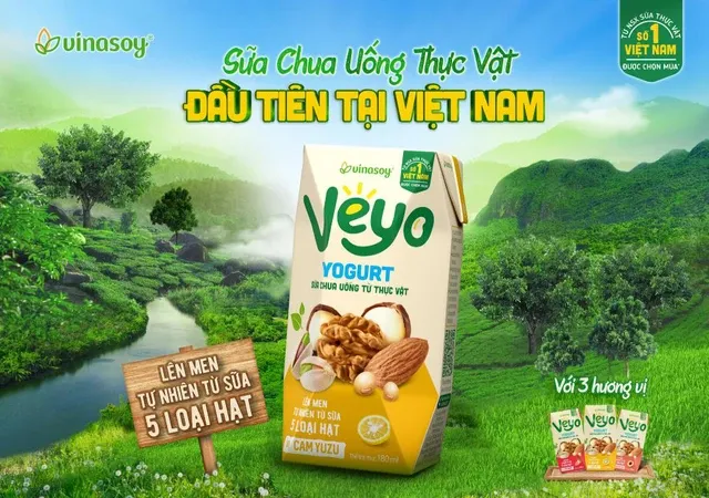 Sản phẩm sữa chua uống 100% từ thực vật VEYO được Vinasoy ra mắt vào năm 2022