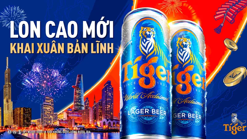 Tiger Beer gửi lời chúc khai xuân bản lĩnh với lon cao 