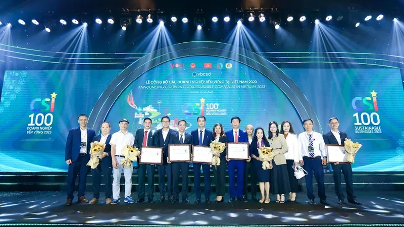 Năm 2023, SCG có 6 công ty thành viên được vinh danh trong Tốp 100 Doanh nghiệp Bền vững năm 2023 (CSI 2023)