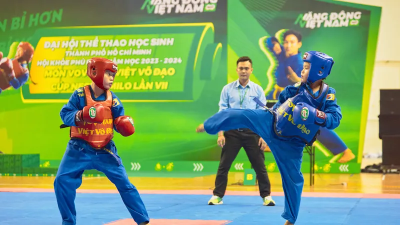Gần 1.500 vận động viên tranh tài tại Đại hội Thể thao học sinh TPHCM - Hội khỏe Phù Đổng năm học 2023-2024 - môn Vovinam Việt Võ đạo - Cúp Nestlé MILO lần thứ VII
