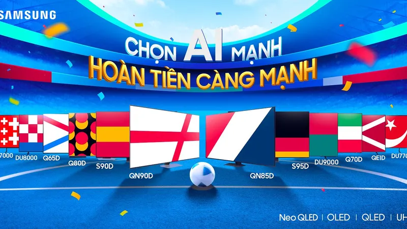 Thăng hạng trải nghiệm bóng đá EURO 2024 với ưu đãi hấp dẫn từ Samsung AI Tivi