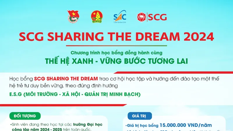 Học bổng SCG Sharing the Dream 2024 tiếp tục trao quyền cho thế hệ xanh - vững bước tương lai