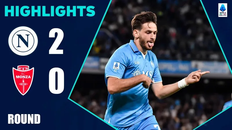 Napoli vs Monza 2-0: Matteo Politano khai bàn sau 22 phút, Khvicha Kvaratskhelia chốt hạ 3 điểm phút 33, Napoli tạm dẫn đầu Serie A