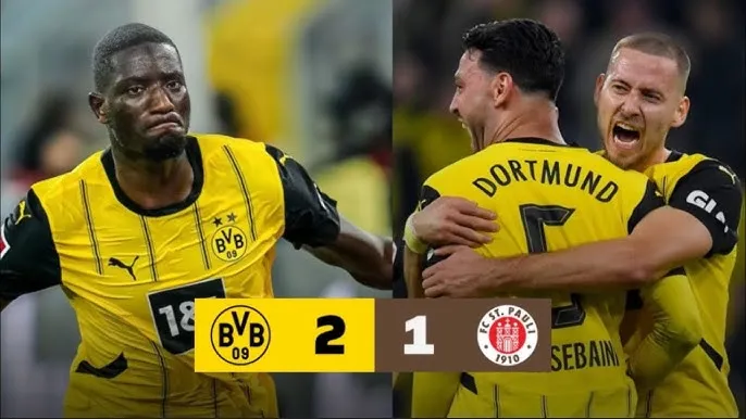 Borussia Dortmund vs St. Pauli 2-1: Bensebaini mở bàn, Eric Smith bất ngờ ghi bàn thắp hy vọng, Guirassy dập tắt hy vọng chia điểm