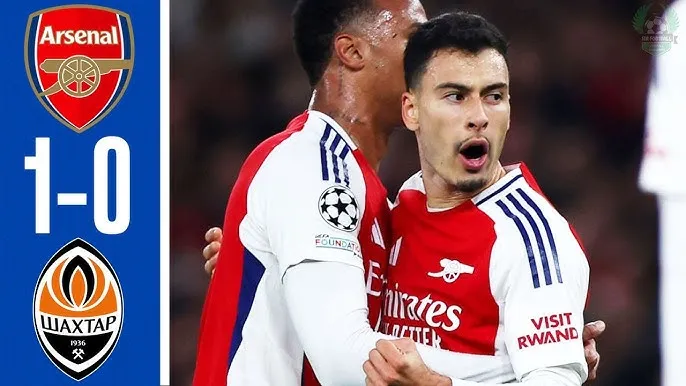 Arsenal vs Shakhtar Donetsk 1-0: Martinelli dứt điểm trúng cột dọc, bật vào người thủ thành Riznyk phản lưới nhà 
