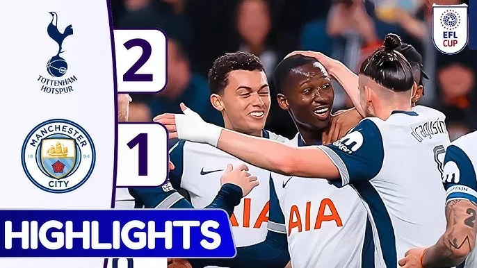 Tottenham vs Man City 2-1: Kulusevski xuất thần kiến tạo, Werner sớm phá lưới Ortega, Pape Sarr nhân đôi tỷ số, Nunes lập công, Manchester City bị loại khỏi League Cup