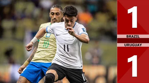 Brazil vs Uruguay 1-1: Tâm điểm hiệp 2, Valverde mở bàn, Gerson ghi siêu phẩm volley cứu thua