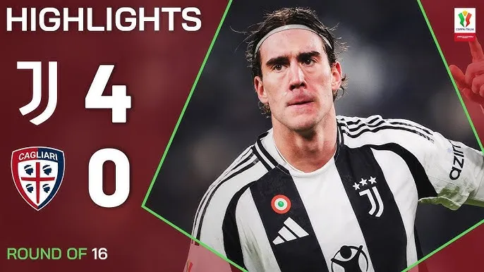 Juventus vs Cagliari 4-0: Vlahovic, Koopmeiners, Conceicao, Gonzalez lần lượt khoe tài ghi bàn, Juve và HLV Thiago Motta tiến vào tứ kết Coppa Italia gặp Empoli