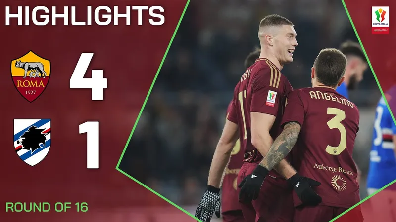 AS Roma vs Sampdoria 4-1: Artem Dovbyk sớm an bài cục diện bằng cú đúp, Tommaso Baldanzi, Eldor Shomurodov vùi dập đối thủ, Roma gặp AC Milan ở tứ kết Coppa Italia