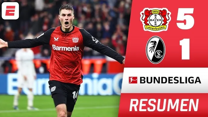 Leverkusen vs Freiburg 5-1: Schick xuất thần lập cú poker 4 bàn thắng, Wirtz góp công chiến thắng, thầy trò HLV Xabi Alonso bám đuổi ngôi đầu Bundesliga của Bayern