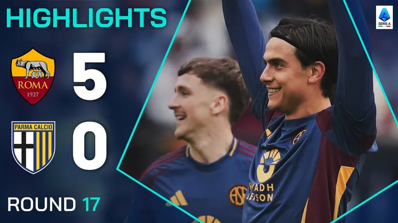 AS Roma vs Parma 5-0: Dybala tỏa sáng cú đúp, Saelemaekers ghi bàn, Paredes lập công nhờ penalty, Dovbyk chốt hạ chiến thắng, Roma củng cố tốp 10 Serie A