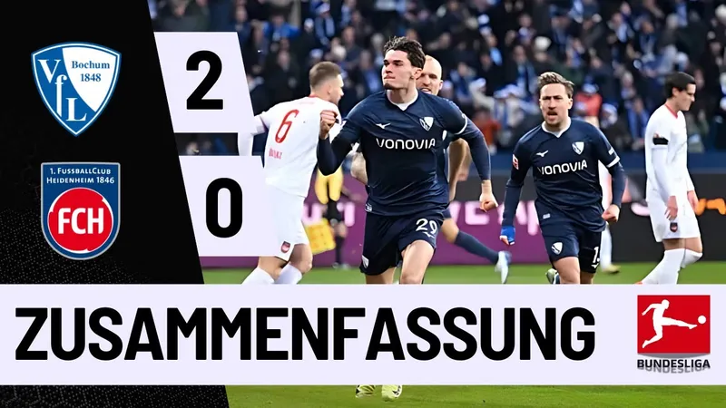 Bochum vs Heidenheim 2-0: Moritz Broschinski sớm khai bàn, Matus Bero nhân đôi tỷ số, giải tỏa cơn khát điểm nhưng vẫn cuối bảng Bundesliga