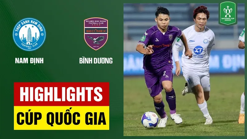 Nam Định vs Becamex Bình Dương 1-1 (pen 4-5): Trung Hiếu lập công, Caio Casar lập công nhưng Mpande hỏng penalty, Bình Dương giành vé đi tiếp tại Cúp Quốc gia