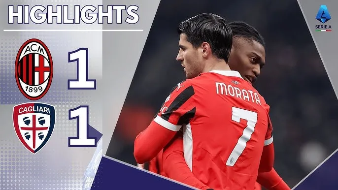 AC Milan vs Cagliari 1-1: Mãn nhãn cột dọc, xà ngang cứu thua, Alvaro Morata lao vào chớp thời cơ mở bàn nhưng Nadir Zortea kịp gỡ hòa sau 4 phút