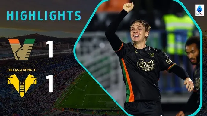 Venezia vs Verona 1-1: Alessio Zerbin chớp thời cơ khai bàn nhưng Jackson Tchatchoua đệm bóng cận thành chớp nhoáng cứu thua 