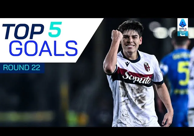 Benjamin Dominguez, Lautaro Martinez, Mateo Retegui, Che Adams, Nico Paz lần lượt dẫn đầu tốp 5 bàn thắng đẹp nhất vòng 22 Serie A