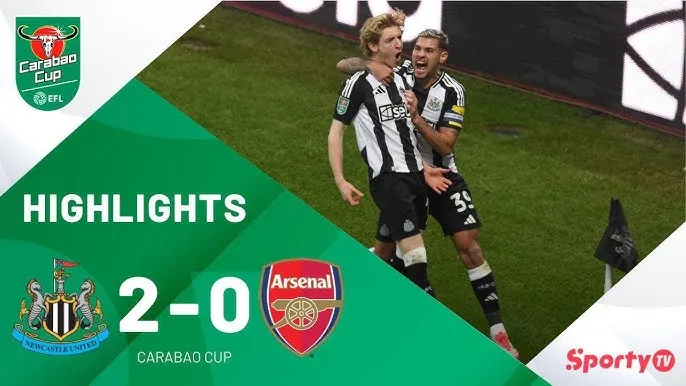 Newcastle vs Arsenal 2-0 (4-0): Jacob Murphy mở bàn, thủ môn Raya sai lầm, Gordon chốt vé chung kết Carabao Cup gặp Liverpool hoặc Tottenham ngày 16/3