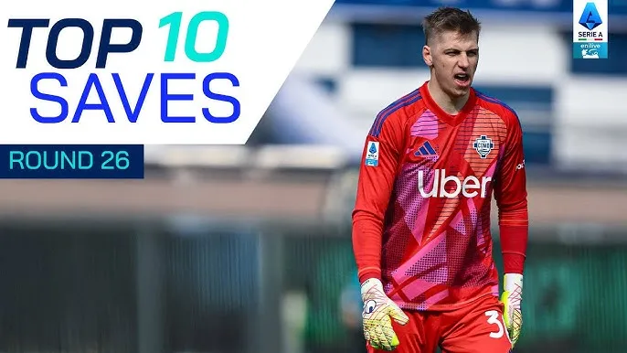 "Người nhện" Falcone, Leali, Mandas, Caprile, Martinez, Maignan, Svilar, Silvestri, Butez, Milinkovic-Savic vào tốp pha cứu thua hay nhất vòng 26 Serie A 2024/2025