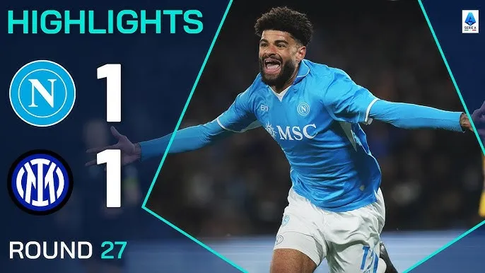 Napoli vs Inter Milan 1-1: Dimarco sút phạt mở bàn, Billing hạ gục thủ thành Martinez kịp cứu thua phút 86, Inter chỉ còn hơn Napoli 1 điểm