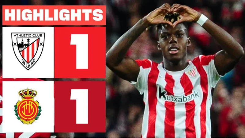 Athletic Bilbao vs Mallorca 1-1: Raillo Arenas đánh đầu mở bàn, Nico Williams lập tức đáp trả cũng bằng cú đánh đầu cận thành chia điểm đẹp mắt 