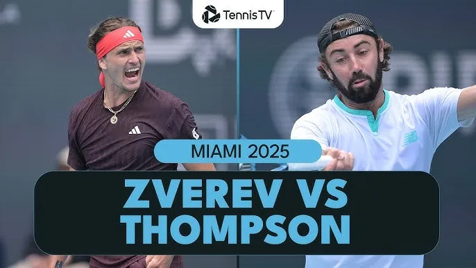 Alexander Zverev vs Jordan Thompson 7-5, 6-4: Zverev hạ Thompson dễ dàng, Zverev ghi danh vào vòng 4 đơn nam Miami Open 2025