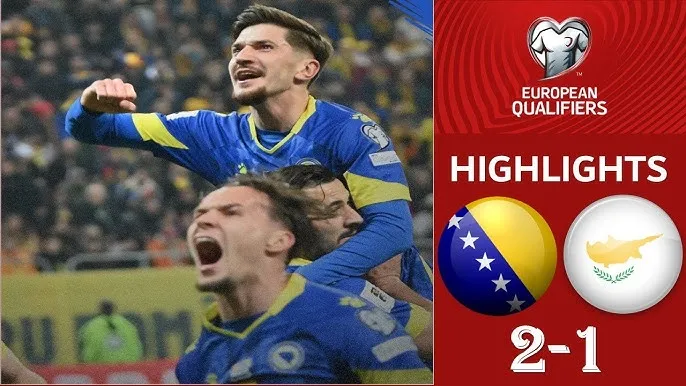Bosnia-Herzegovina vs QĐ Síp 2-1: Ermedin Demirovic đệm bóng cận thành mở bàn, Ioannis Pittas đánh đầu bồi gỡ hòa, Haris Hajradinovic chớp thời cơ chốt hạ chiến thắng