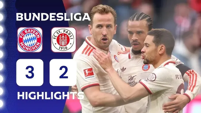 Bayern Munich vs St. Pauli 3-2: Harry Kane tỏa sáng 1 bàn, 1 kiến tạo, Leroy Sane ghi cú đúp, Bayern hơn Leverkusen 6 điểm, tiếp tục củng cố ngôi đầu Bundesliga