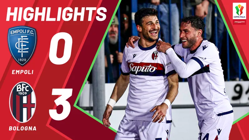 Empoli vs Bologna 0-3: Riccardo Orsolini khai bàn, Thijs Dallinga tỏa sáng cú đúp, Bologna thắng dễ lượt đi, chờ màn chốt hạ vé chung kết Coppa Italia ngày 25/4