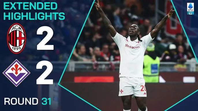 AC Milan vs Fiorentina 2-2: Malick Thiaw sớm phản lưới nhà, Moise Kean nhân đôi tỷ số, Tammy Abraham, Luka Jovic ngược dòng chia điểm hấp dẫn