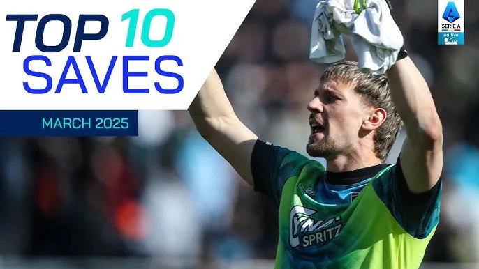 10 pha cứu thua đẹp mắt tháng 3 Serie A gọi tên Stefano Turati, Marco Carnesecchi, Ivan Provedel, Yann Sommer, David de Gea, Andrei Radu, Elia Caprile, Wladimiro Falcone