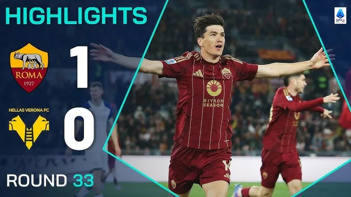 AS Roma vs Verona 1-0: Eldor Shomurodov sớm áp đặt thế trận ở phút thi đấu thứ 4, Roma vững bước tốp 6 Serie A