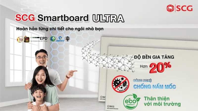 SCG ra mắt tấm xi măng sợi Thế hệ mới Smartboard Ultra đạt chuẩn chứng nhận EPD quốc tế
