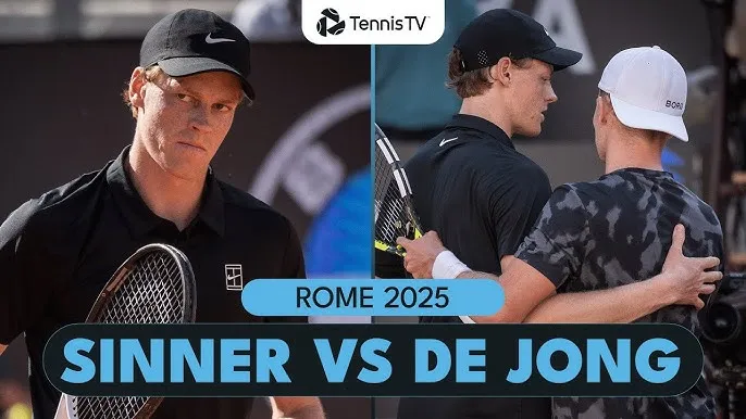 Jannik Sinner vs Jesper De Jong 6-4, 6-2: Sinner tái ngộ bằng chiến thắng dễ dàng De Jong, gặp Francisco Cerundolo ở vòng 4 Rome Open 2025