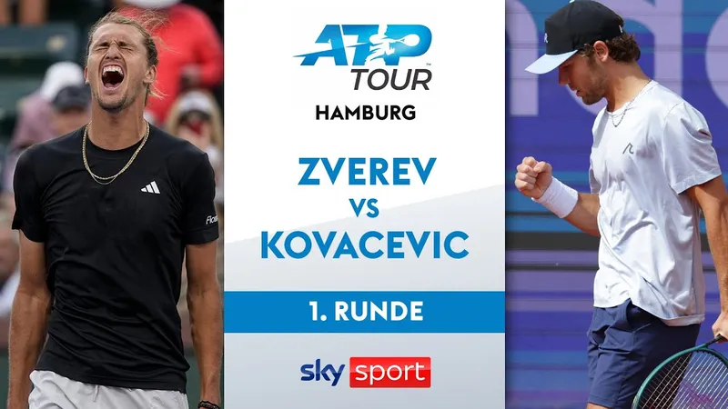 Alexander Zverev vs Aleksandar Kovacevic 6-1, 7-6(5): Hạ Kovacevic sau 1 giờ 30 phút, Zverev gặp Alexandre Muller ở vòng 2 Hamburg Open 2025