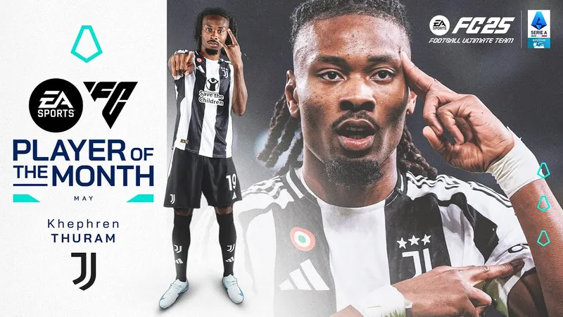 Khephren Thuram là cầu thủ "Hay nhất tháng 5" được EA Sports bầu chọn ở đấu trường Serie A 2024/25