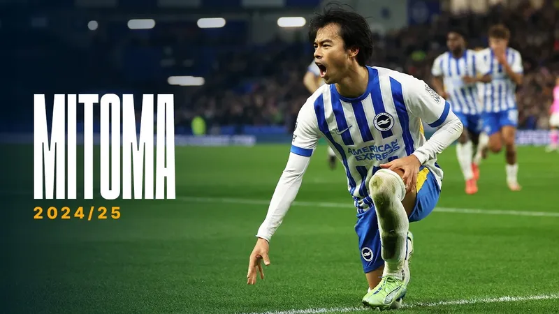 Ngôi sao Nhật Bản Kaoru Mitoma tỏa sáng dướ màu áo Brighton & Hove Albion tại đấu trường Premier League 