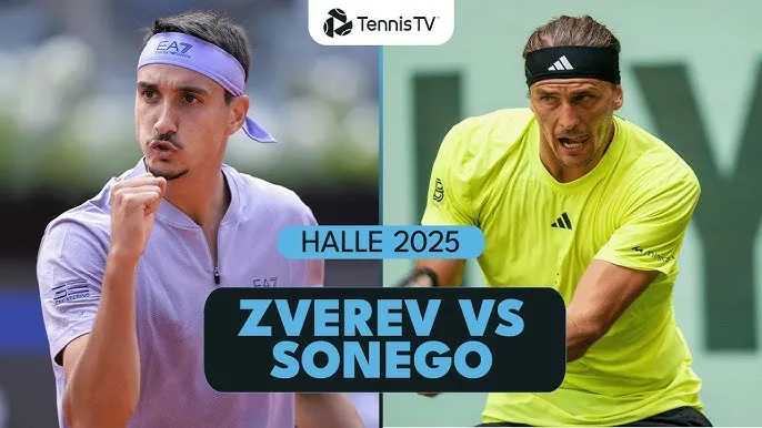 Lorenzo Sonego vs Alexander Zverev 6-3, 4-6, 6-7 (2-7): Chật vật hạ Sonego, Zverev ngược dòng bản lĩnh, gặp Flavio Cobolli tứ kết Halle Open