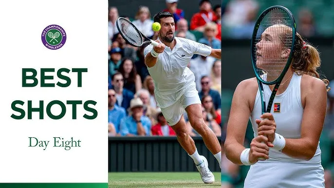 Novak Djokovic, Mirra Andreeva, Alex De Minaur và Ben Shelton có pha ăn điểm đẳng cấp trong ngày thi đấu thứ 8 Wimbledon 2025