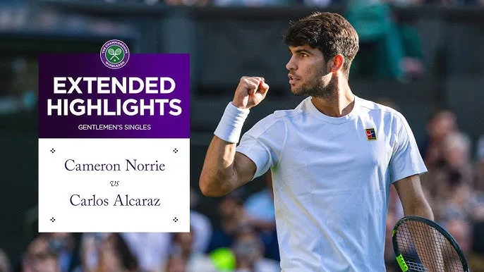 Cameron Norrie vs Carlos Alcaraz 2-6, 3-6, 3-6: Hạ Norrie sau 99 phút, Alcaraz lần 8 góp mặt bán kết Grand Slam, hướng mục tiêu vô địch Wimbledon 3 năm liền, sau Bjorn Borg, Pete Sampras, Roger Federer và Novak Djokovic
