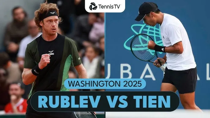 Andrey Rublev vs Learner Tien 7-5, 6-2: Thắng Rublev dễ dàng, Tien giành vé vòng 3 Washington Open 2025 gặp Munar hoặc Fokina