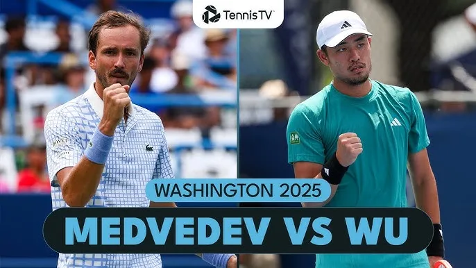Daniil Medvedev vs Wu Yibing 6-3, 6-2: Thắng dễ Yibing, Medvedev bước tiếp vào tứ kết Washington Open 2025 gặp tay vợt người Pháp Corentin Moutet
