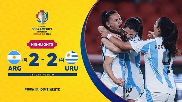 Argentina vs Uruguay 2-2 (pen 5-4): Cometti lập công, Pizzaro, Viera ngược dòng, Bonsegundo gỡ hòa, Argentina thắng luân lưu, giành hạng 3 nữ Copa America 2025