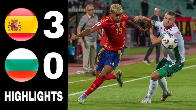 Bulgaria vs Tây Ban Nha 0-3: Zubimendi, Yamal dấu ấn kiến tạo, Oyarzabal, Cucurella, Merino lần lượt tỏa sáng, Tây Ban Nha tạm dẫn đầu bảng E vòng loại World Cup khu vực châu Âu