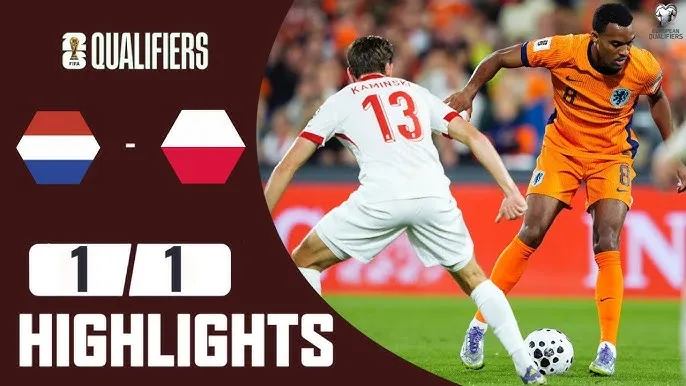 Hà Lan vs Ba Lan 1-1: Reijnders sút dội cột, Dumfries đệm bóng cận thành, hậu vệ Matty Cash bất ngờ tung cú sút cứu thua, Hà Lan tạm dẫn đầu, Ba Lan đứng thứ 2 kém hơn về hiệu số 